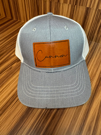 Leather Patch Trucker Hat - Youth - Name or Custom Design