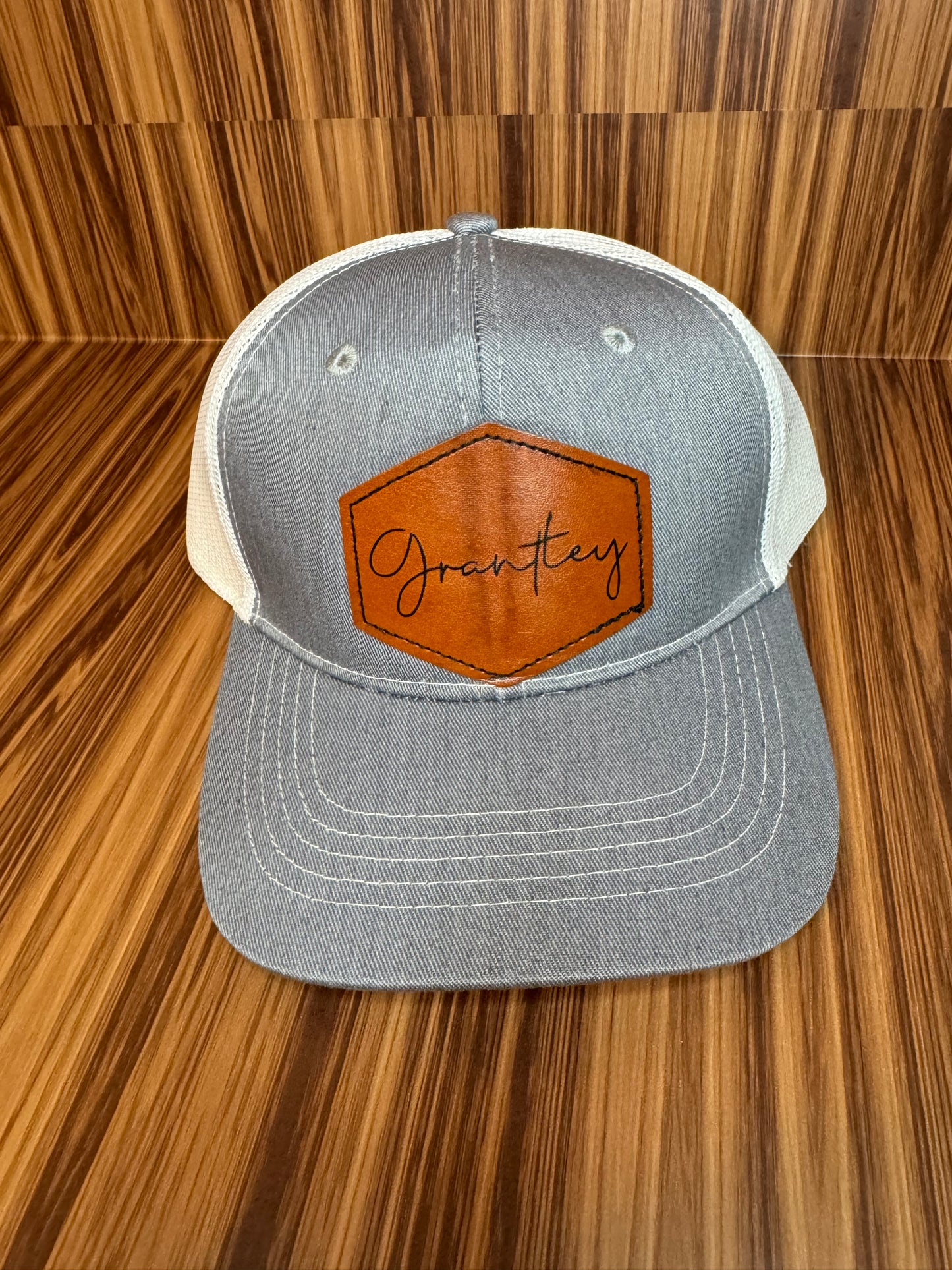 Leather Patch Trucker Hat - Youth - Name or Custom Design